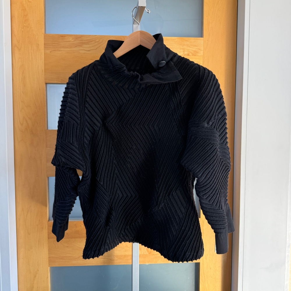 Issey Miyake Black Textured Women's Sweater